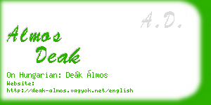 almos deak business card